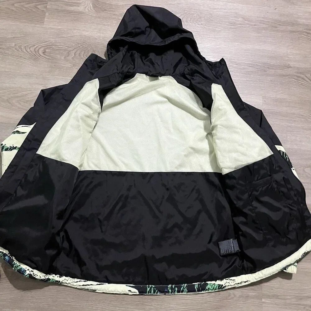 The North Face Antora Rain Jacket Mens Size Medium Black Camo Full Zip Hooded